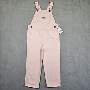 OshKosh B'gosh Overalls Girls Size 4T Pink With Heart Pocket Vestbak Bib Country